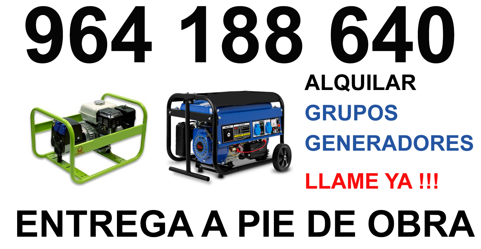 Equipos eléctricos de apoyo para obras en Castellón